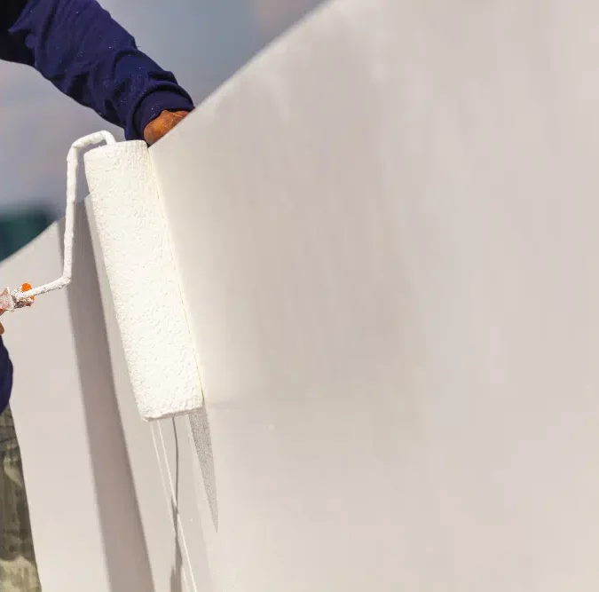 Peinture d'une murette crépi