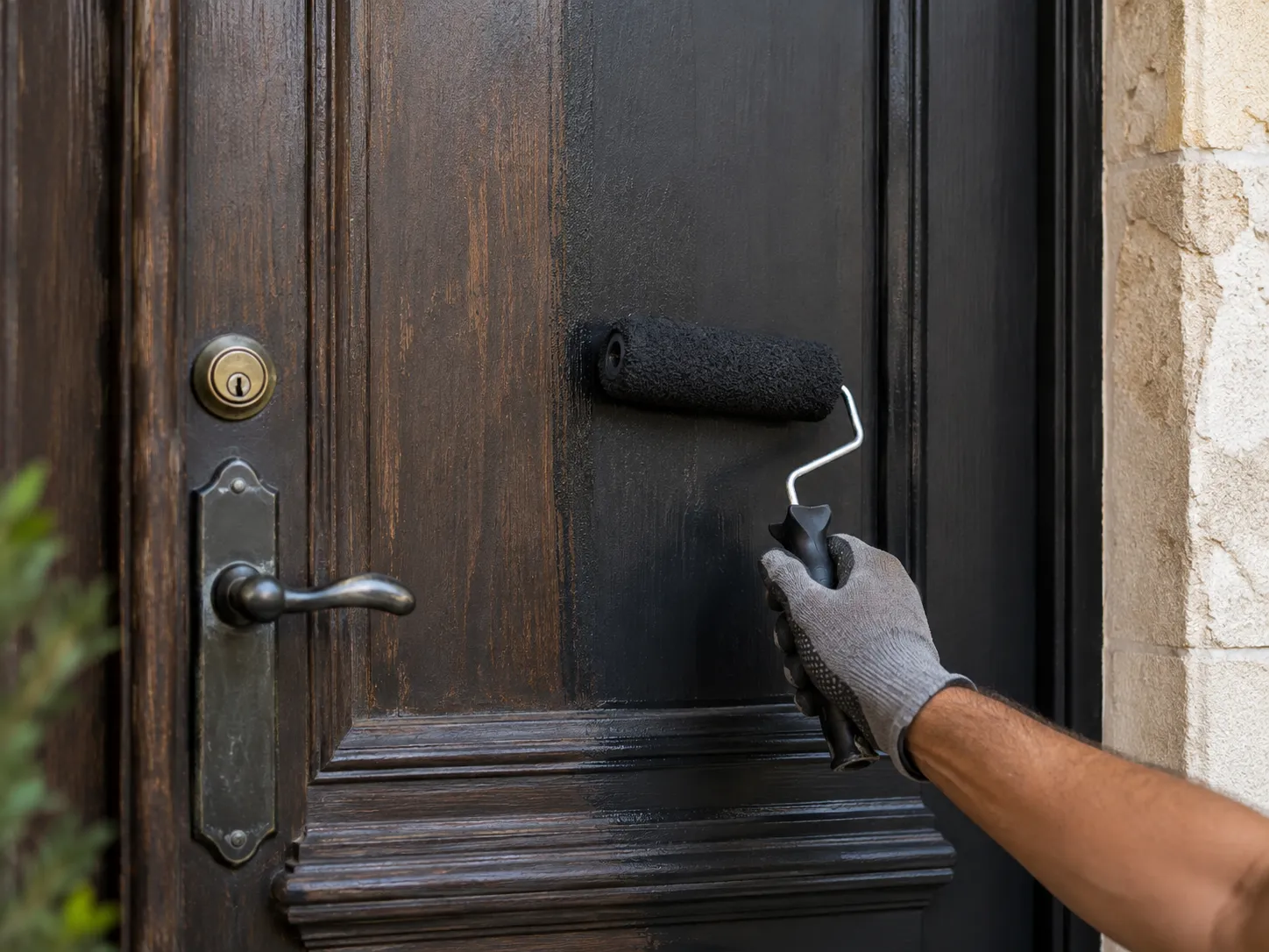 Peinture d'une porte bois
